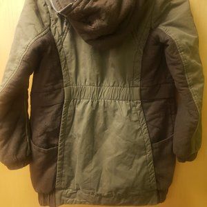 Olive green hooded jacket - size L